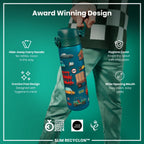 ION8 Recyclon 500ml leak-proof automobile water bottle, slim design, reusable Recyclon water bottle by ION8.