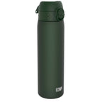 ION8 Recyclon dark green 500ml leak-proof slim water bottle with a durable design and secure lid.