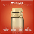 ION8 Recyclon Desert 500ml water bottle, leak-proof slim design, eco-friendly Recyclon material, ideal for hydration on the go