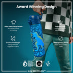 ION8 Recyclon Dinosaur 500ml water bottle, leak-proof slim design with colorful dinosaur pattern, eco-friendly reusable drink container.