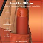 ION8 Recyclon water bottle in hearty orange, 500ml, leak-proof slim design perfect for hydration on the go