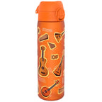 ION8 Recyclon Music 500ml leak-proof slim water bottle, eco-friendly Recyclon design with colorful music-themed pattern.