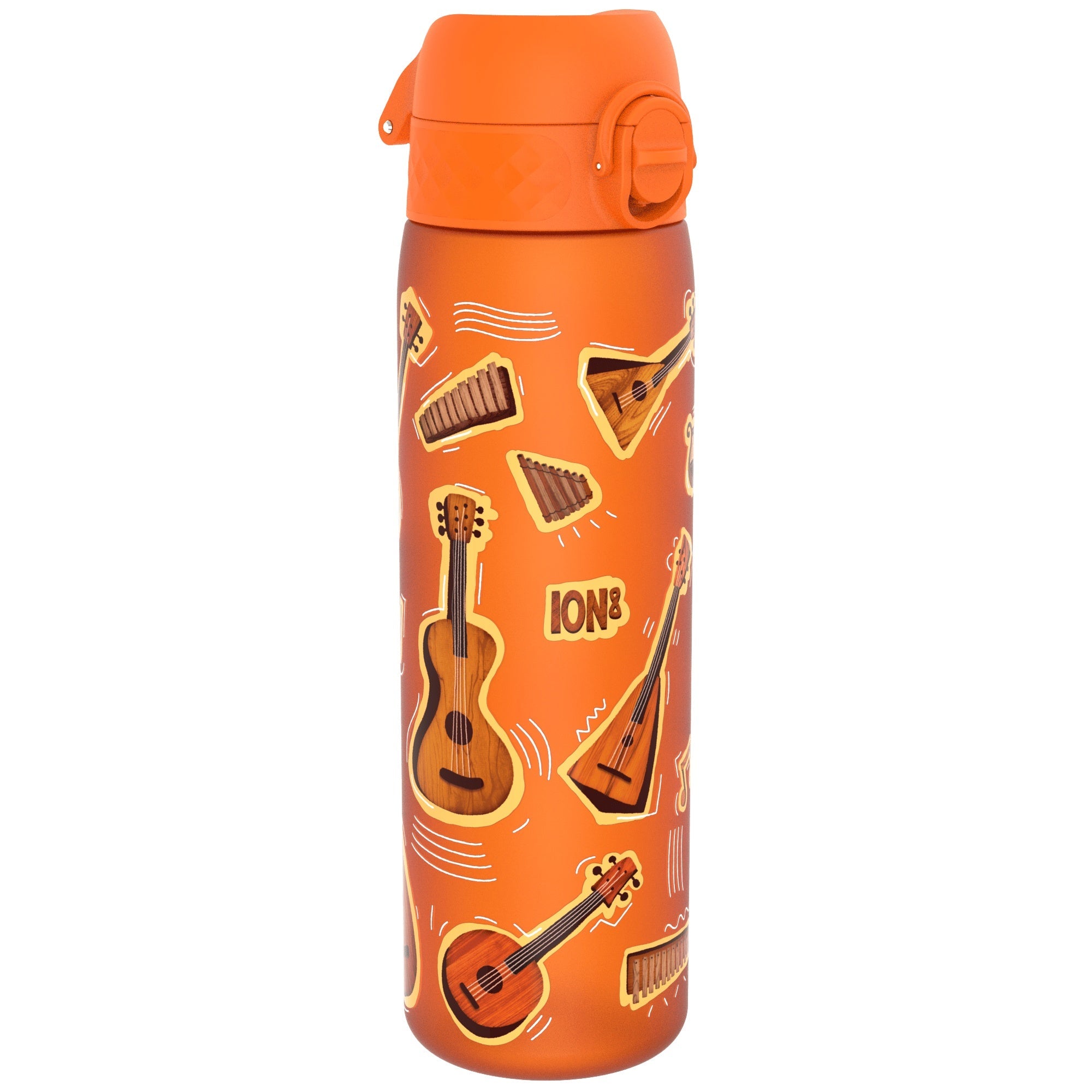 Recyclon Leak Proof Slim Water Bottle by ION8 with music design, 500ml (18oz), featuring a sleek, recyclable water container.