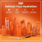 ION8 Recyclon Music 500ml leak-proof slim water bottle made from recyclable materials, featuring a stylish design and durable construction.