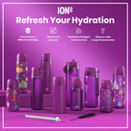 ION8 Recyclon Princess 500ml leak-proof slim water bottle with colorful princess design, ideal for on-the-go hydration.