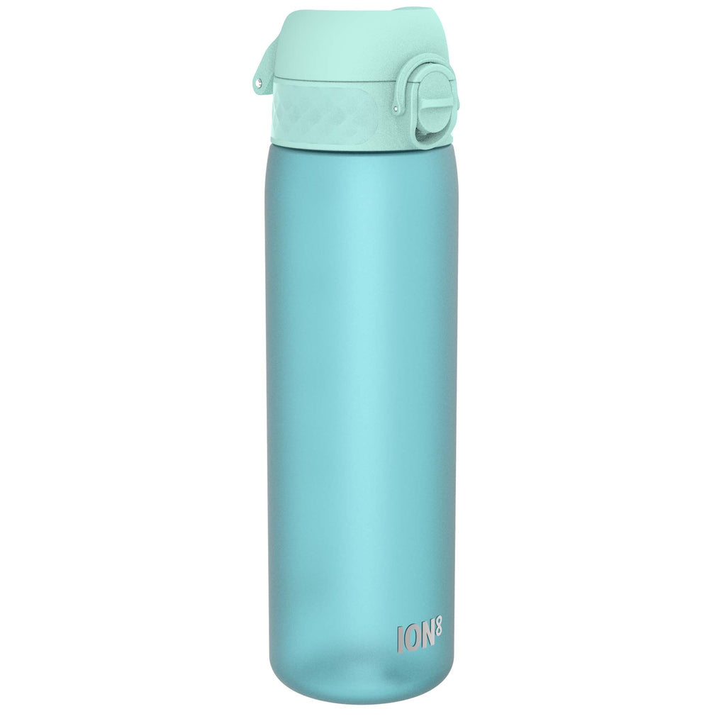Ion8 Recyclon Bottle Sonic Blue 500ml water bottle with leak-proof design and slim shape, made from eco-friendly Recyclon material.