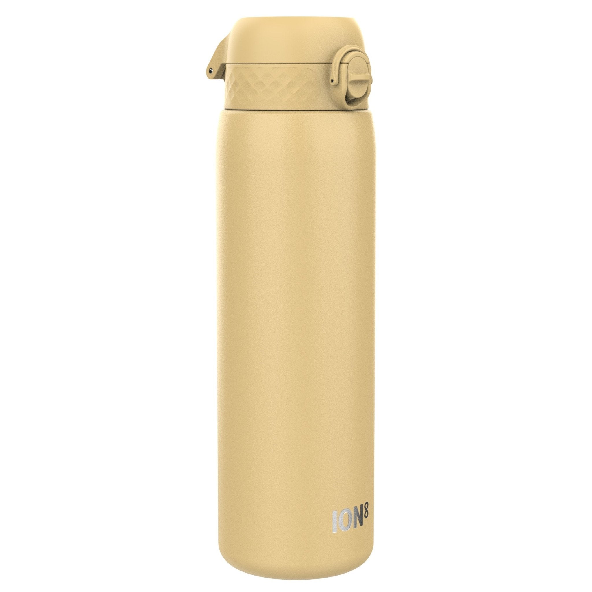 Ion8 stainless steel 1-liter desert water bottle, leak-proof design, durable and portable for outdoor hydration.