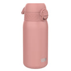 ION8 stainless steel water bottle in ash rose color, 400ml capacity, leak-proof design, ideal for kids and everyday use.