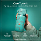 ION8 stainless steel water bottle with egg-to-dragon design, 400ml leak-proof steel water bottle for kids.