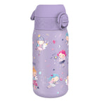 ION8 stainless steel water bottle with fairy design, 400ml leak-proof kids' water bottle in durable stainless steel.