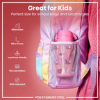 ION8 stainless steel water bottle with ice cream design, 400ml leak-proof kid’s bottle, durable steel water bottle for kids
