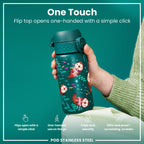 ION8 stainless steel water bottle with otter design, 400ml leak-proof kids' steel bottle, durable and eco-friendly.