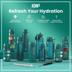 ION8 stainless steel water bottle with otter design, 400ml leak-proof kids' steel bottle, durable and easy to carry.