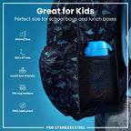 ION8 stainless steel water bottle with sea turtle design, 400ml capacity, leak-proof, ideal for kids, durable and eco-friendly.