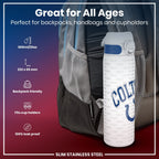 ION8 NFL Indianapolis Colts stainless steel water bottle, 600ml leak-proof steel bottle with team logo and durable design