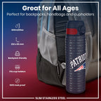 ION8 NFL New England Patriots stainless steel water bottle, 600ml leak-proof sports bottle with team logo and durable construction