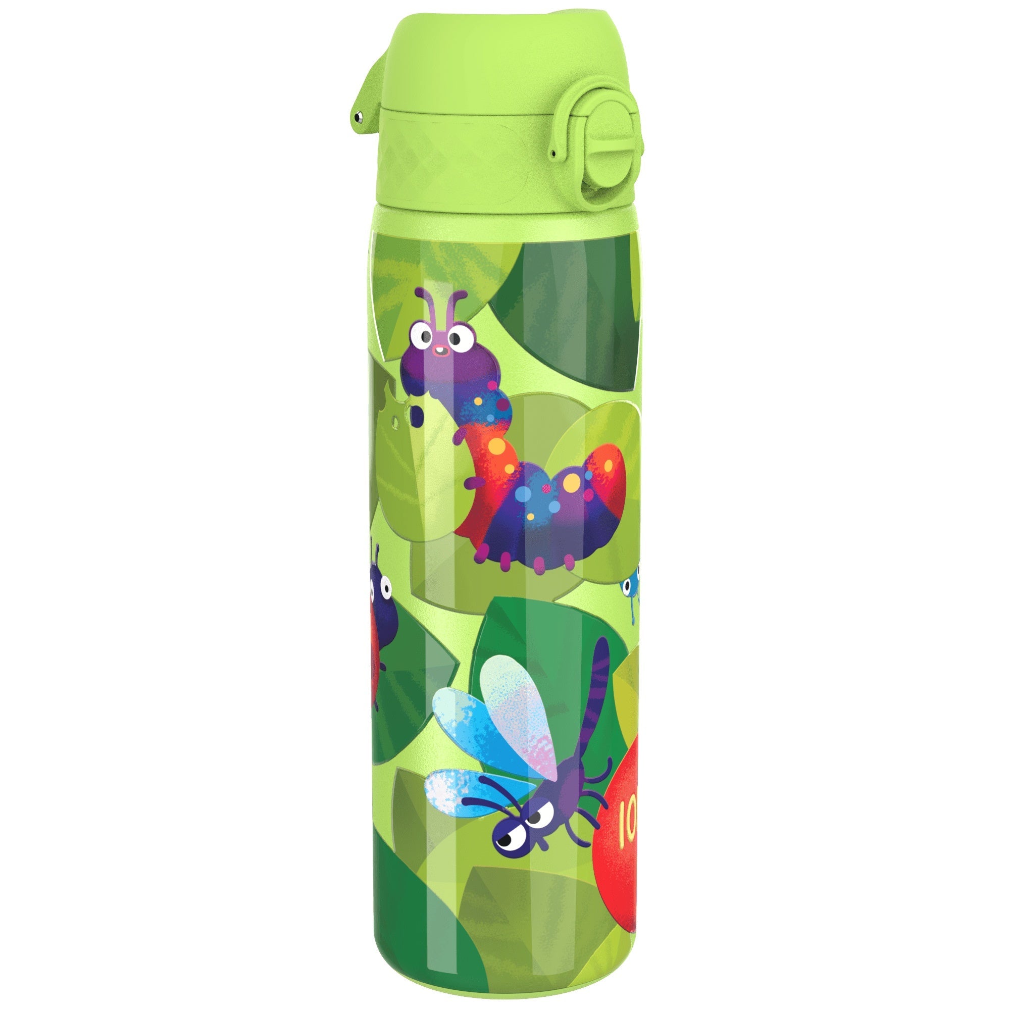 Ion8 leak-proof slim stainless steel water bottle with Bugs Life design, 600ml (20oz), durable and portable steel water bottle.