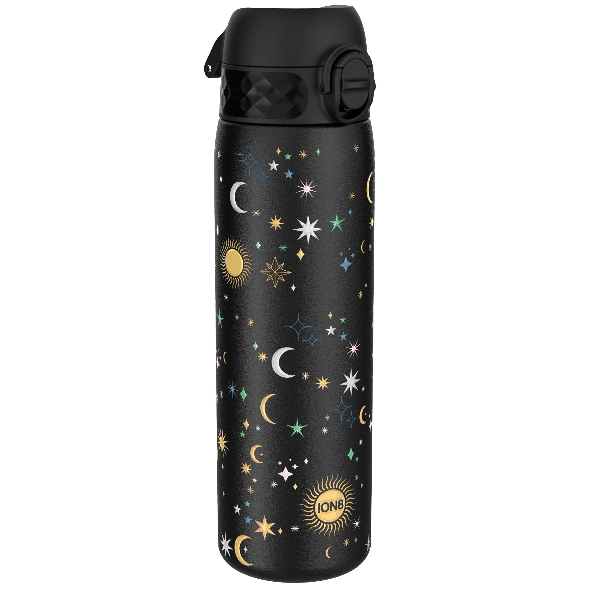 Ion8 stainless steel leak-proof slim water bottle in celestial color, 600ml (20oz), with a sleek, modern design.