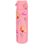 Ion8 leak-proof slim stainless steel water bottle with floral design, 600ml (20oz), ideal for on-the-go hydration.