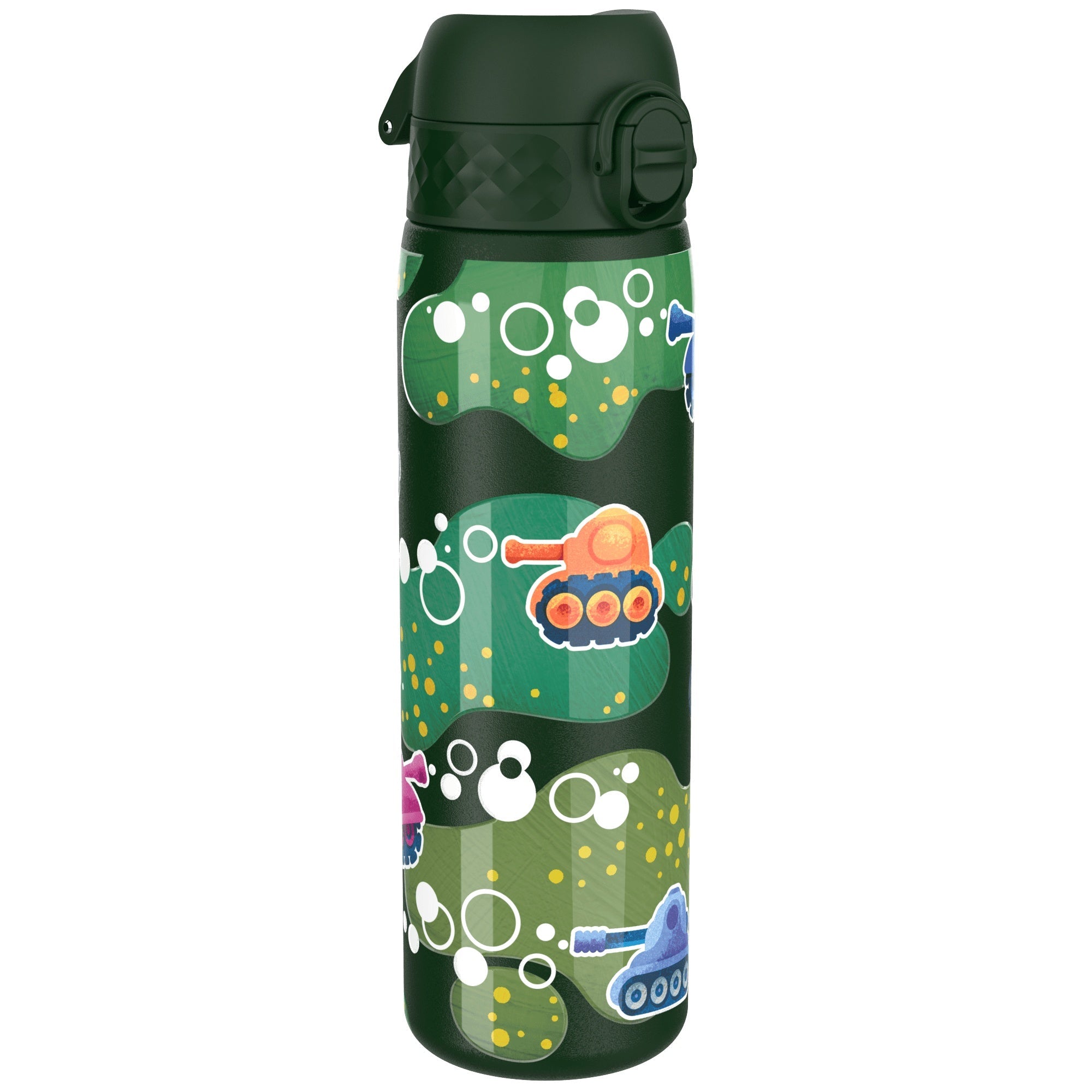 Ion8 leak-proof slim stainless steel water bottle, 600ml (20oz), with a sleek design and secure lid, ideal for on-the-go hydration.