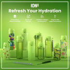 Ion8 stainless steel water bottle featuring a playful elephant design, 400ml capacity, leak-proof, durable steel construction.