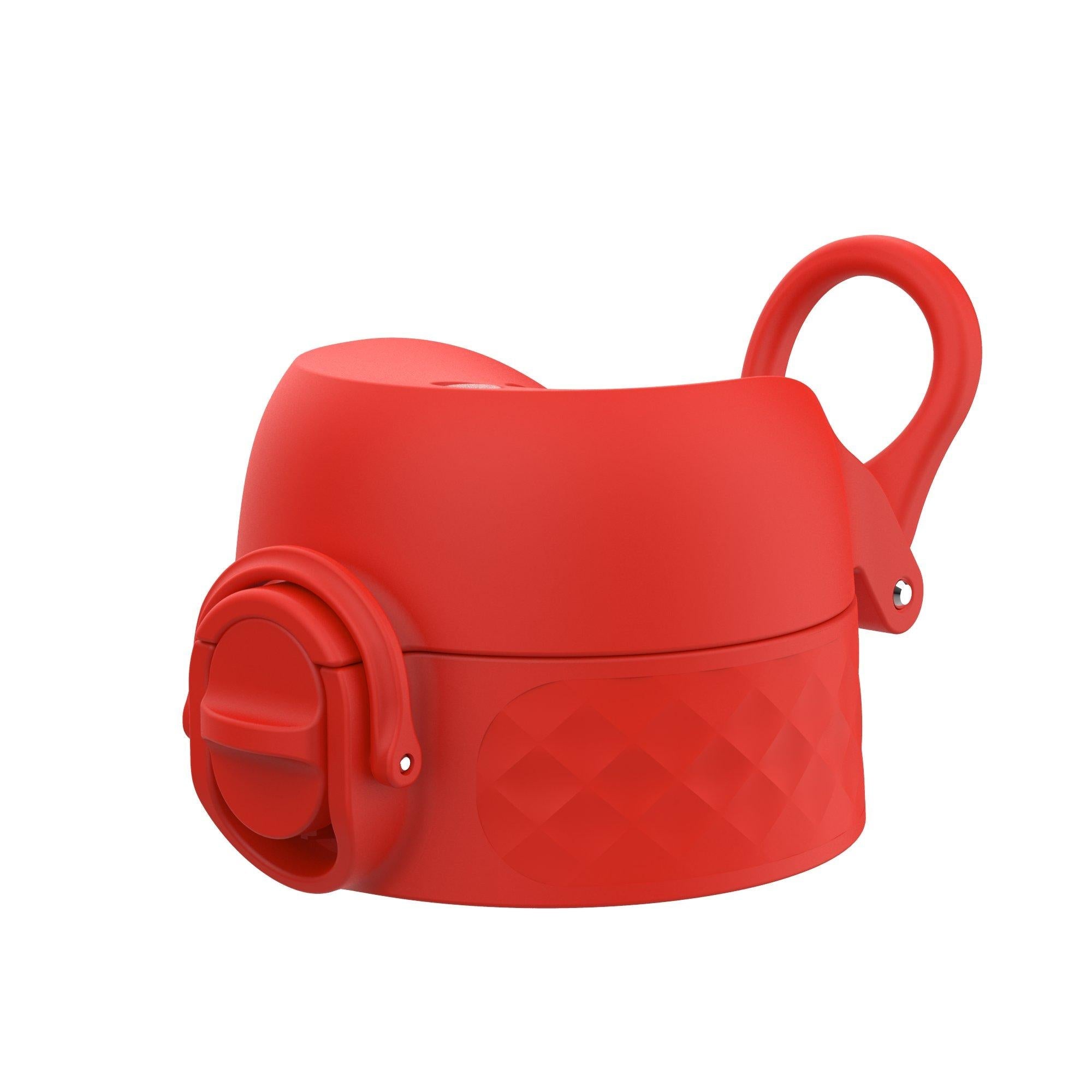 Red leak-proof water bottle replacement lid for small and medium ION8 bottles, part of Xtras & Add-Ons collection.