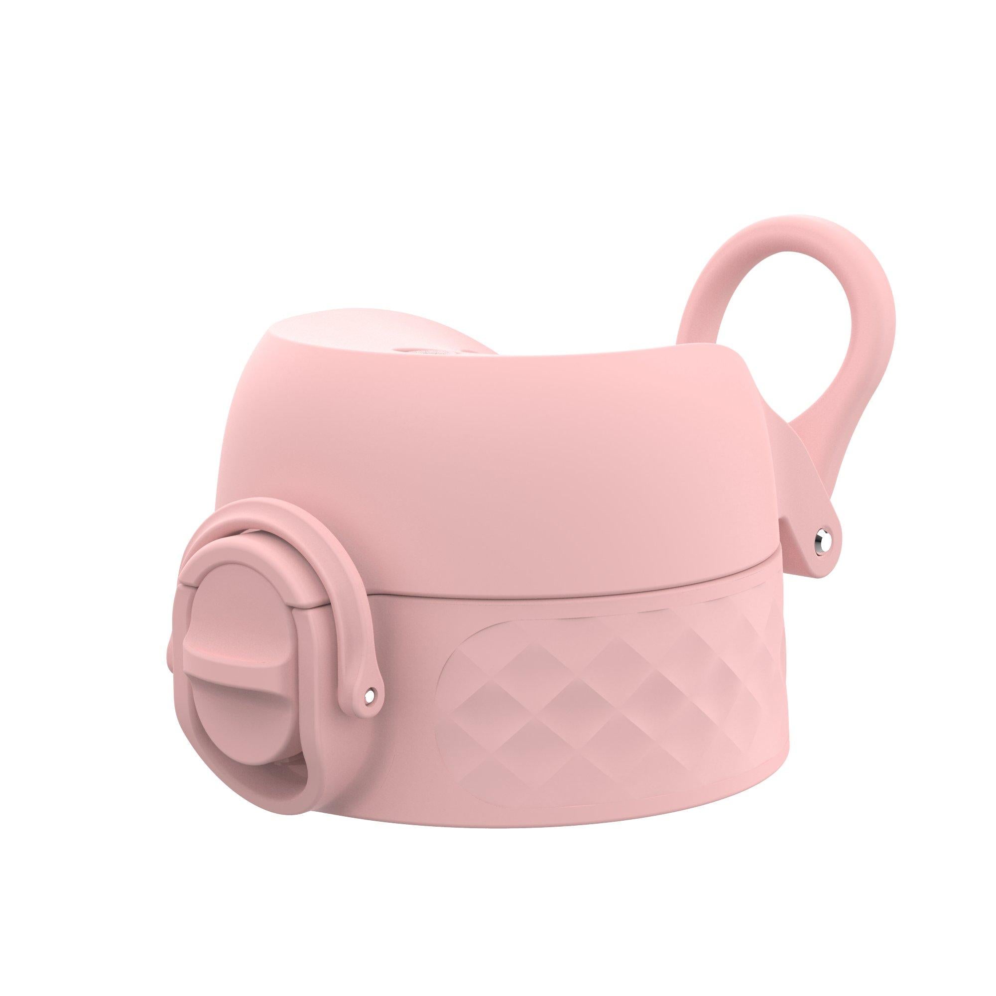 Ion8 leak-proof water bottle replacement lid in rose quartz for small and medium bottles, designed as a durable water bottle accessory.