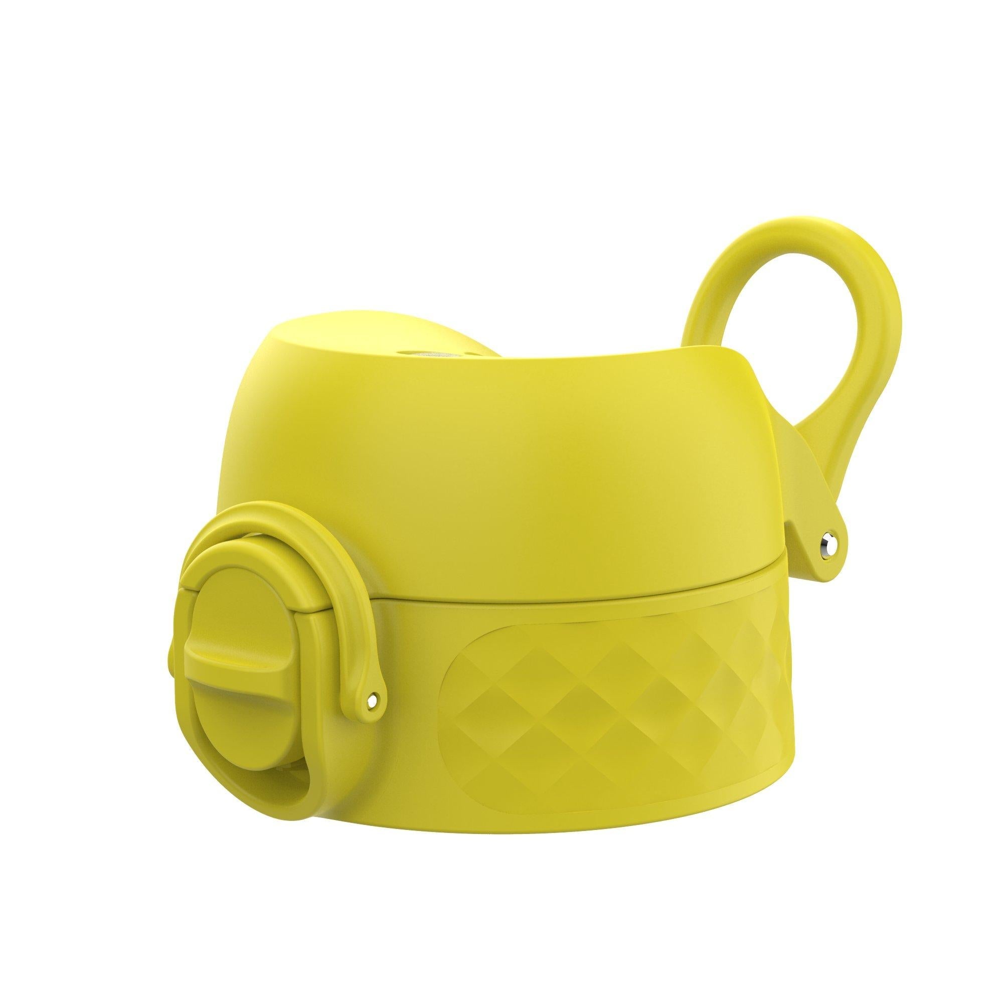 Yellow leak-proof water bottle replacement lid by ION8, small/medium size, designed for secure, spill-free hydration.