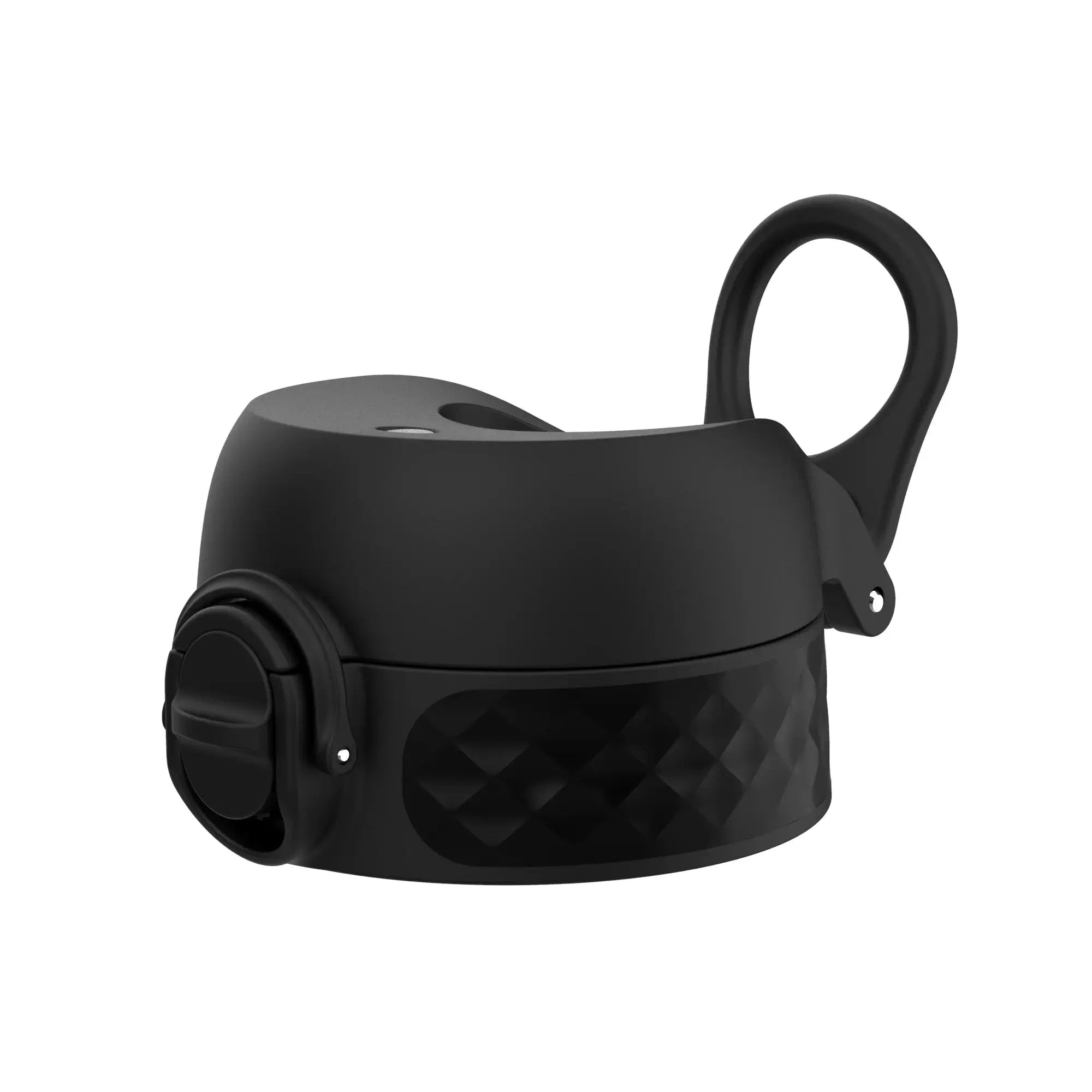 Black leak-proof water bottle replacement lid for Xtras & Add-Ons by ION8, designed for large and X-large bottles.