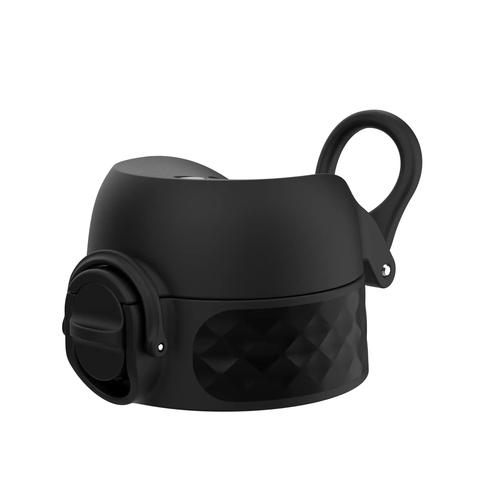 Black ION8 leak-proof water bottle replacement lid for small/medium bottles, OneTouch 2.0 design, durable and secure.
