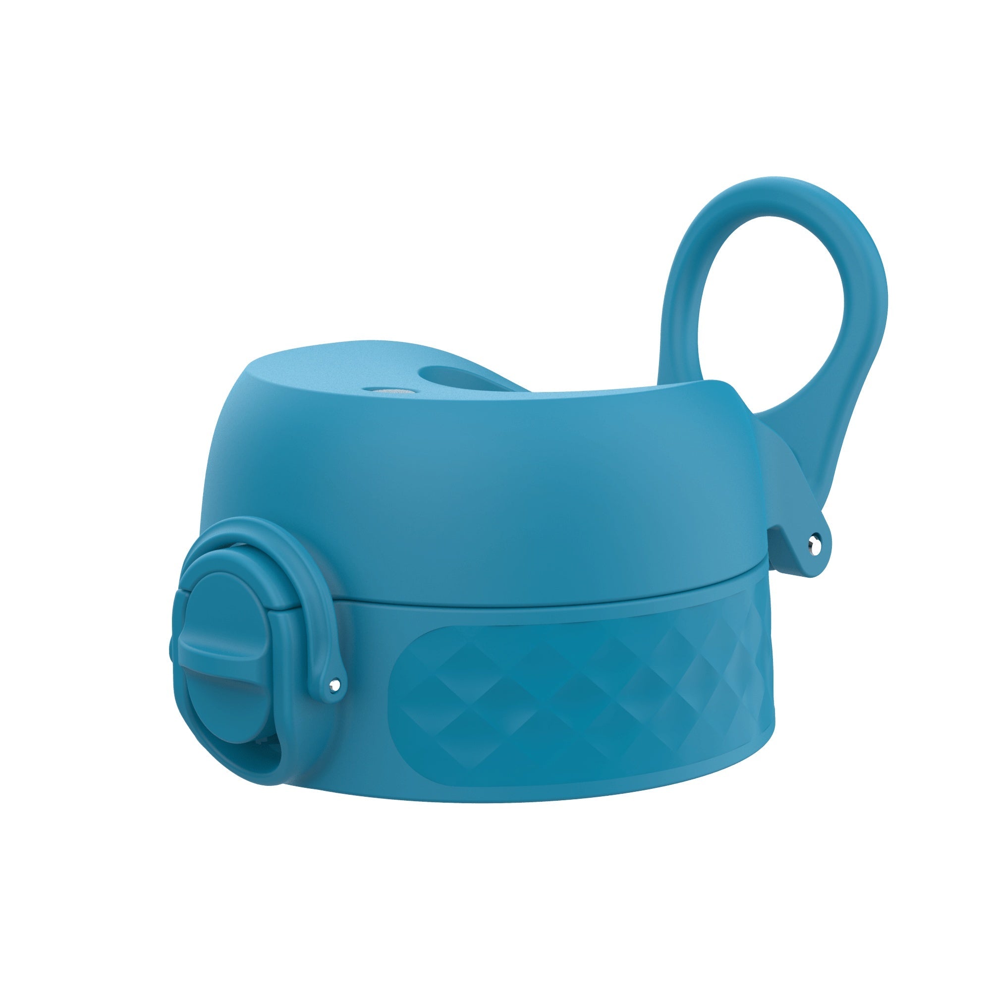 Blue leak-proof water bottle replacement lid for large ION8 bottles, designed for secure, spill-free hydration.