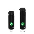 Blue ION8 leak-proof water bottle replacement lid for large bottles, designed for secure and convenient hydration.