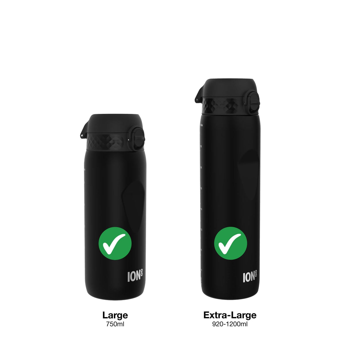 Blue ION8 leak-proof water bottle replacement lid for large bottles, designed for secure and convenient hydration.