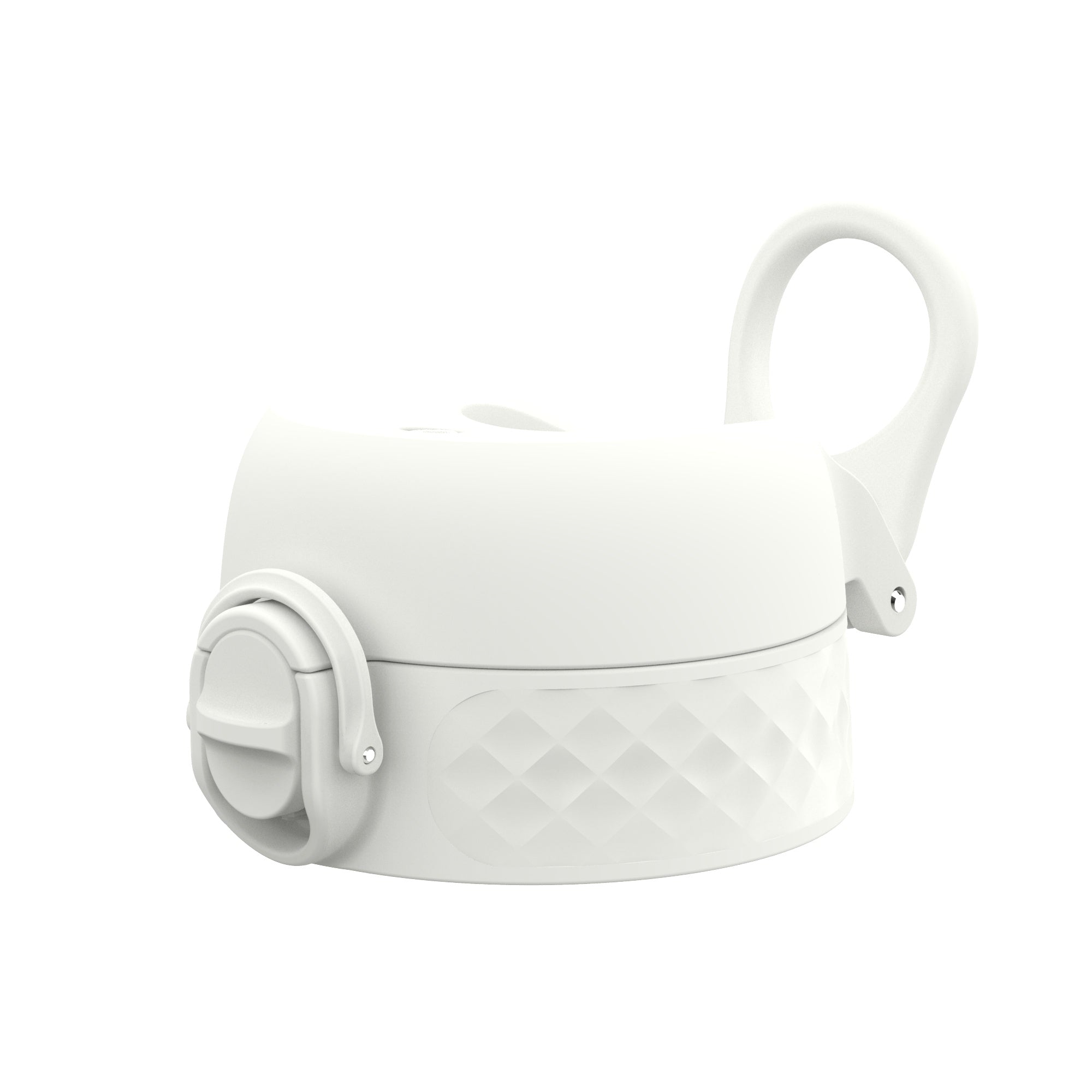 White leak-proof water bottle replacement lid for large ION8 bottles, designed for secure, spill-free hydration.
