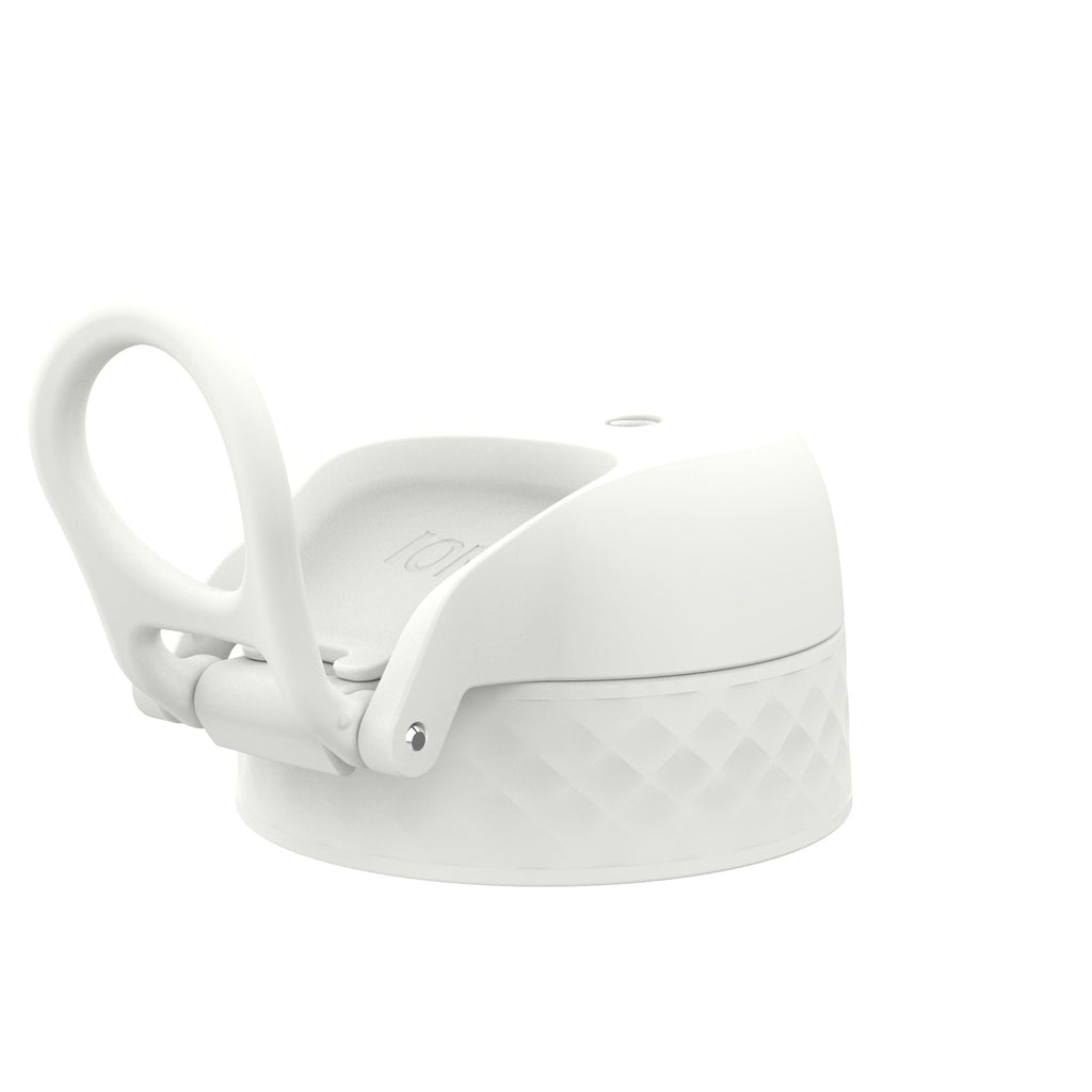 White large leak-proof water bottle replacement lid for ION8 water bottles, designed for secure, spill-free hydration.