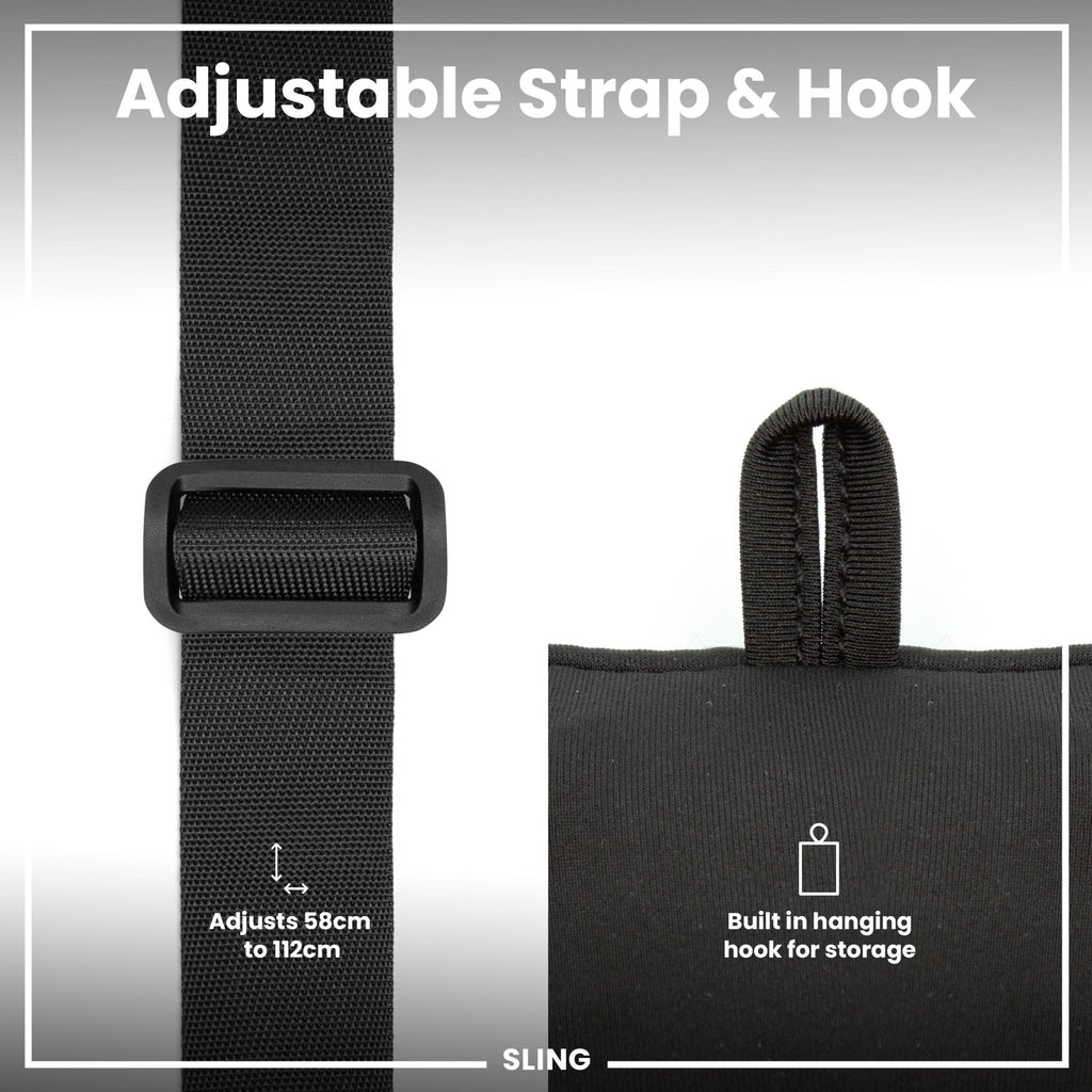 Black ION8 lightweight sling bottle bag from Xtras & Add-Ons collection, designed for easy carrying and hydration.