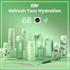 Green lightweight sling bottle bag by ION8, compact and versatile for carrying drinks and essentials on the go.