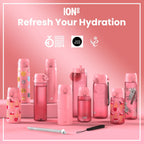 Pink lightweight sling bottle bag by ION8 from the Xtras & Add-Ons collection, shown with adjustable strap and compact design.