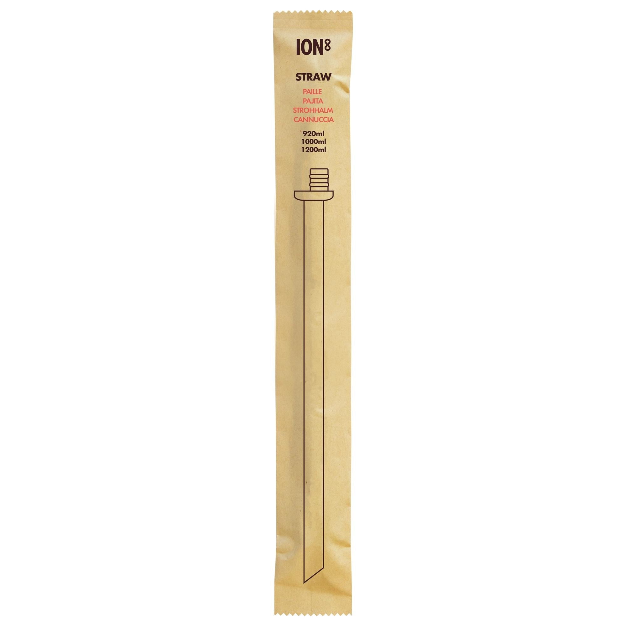 X8 ION8 X-Large straw for 900ml-1200ml bottles, add-on accessory, durable plastic, designed for ION8 water bottles.