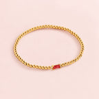 Gold Beaded Birthstone Bracelet