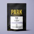 Roasted Ethiopia Konga coffee beans from Park Coffee, showcasing glossy brown beans in a close-up image.