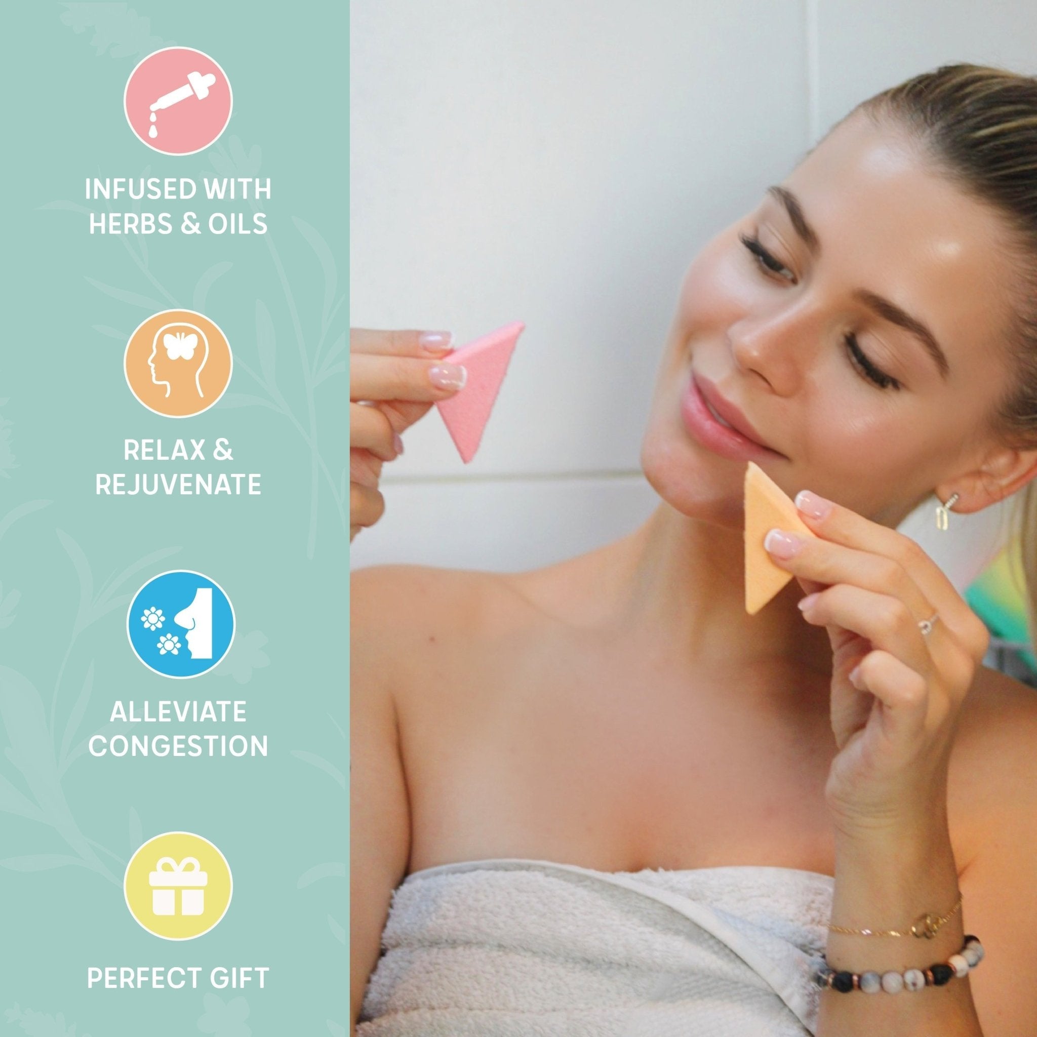 SMUG Energising Shower Steamers displayed in a bathroom setting, showcasing their vibrant packaging and refreshing aroma.
