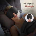 Black silk sleep mask by DREAMSILK, soft and smooth eye covering for restful sleep and eye comfort.