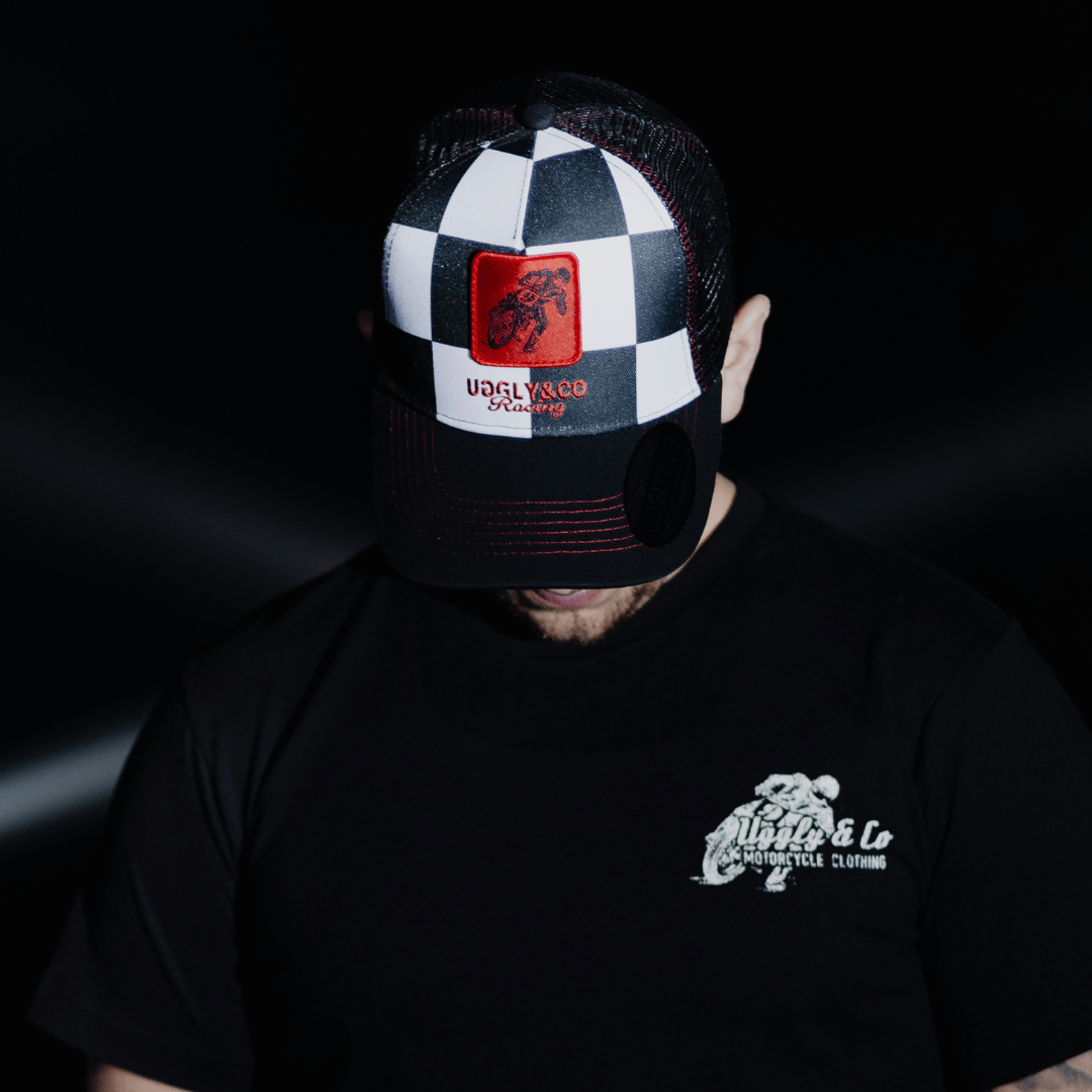 Chequered Flat Track Trucker Hat