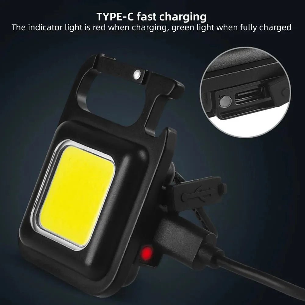 HikeWare multi-functional LED keyring flashlight with bright light, compact design, and versatile features for everyday use.