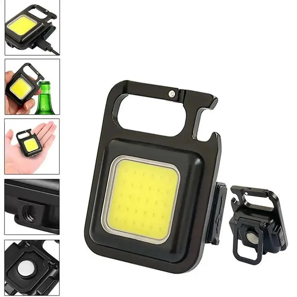 HikeWare multi-functional LED keyring flashlight with bright illumination and compact design, attached to a keyring.