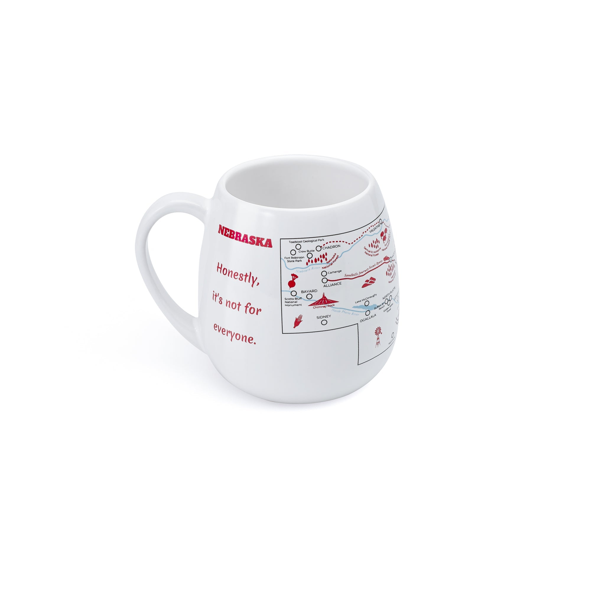 Trouvaille Nebraska map color-in travel mug with detailed map design on the side, perfect for customizing and on-the-go use.