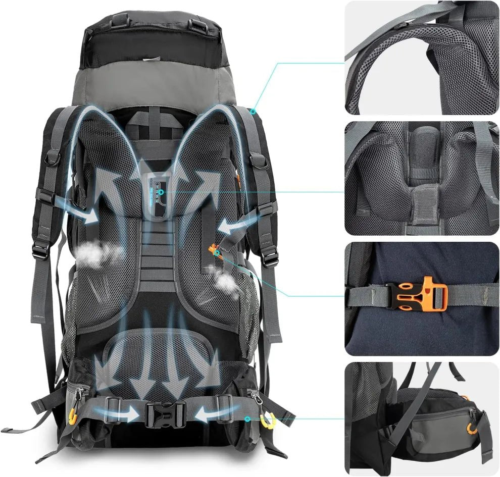 Sac à dos de randonnée Night Cat 70L avec cadre interne