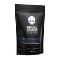 80g Skull Crusher Coffee Nootropic trial bag showing the branded packaging with a sleek skull logo and product details.
