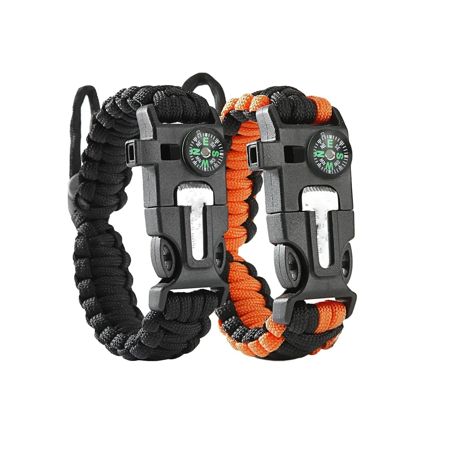 HikeWare parachute cord survival bracelet with adjustable strap and durable nylon cord, designed for outdoor emergencies and camping.